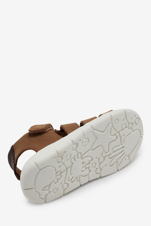 Weiter – Leichte braune Fisherman-Sandalen für Kinder aus echtem Leder – 28