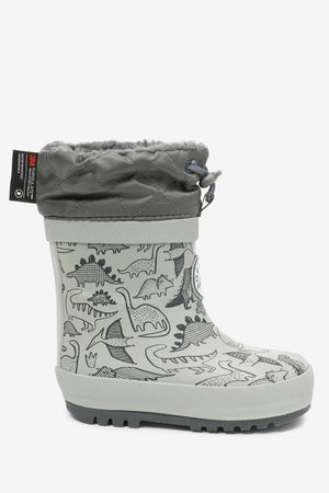 Weiter - Graue Pelz-Dinosaurier-Winterstiefel für Jungen - 33