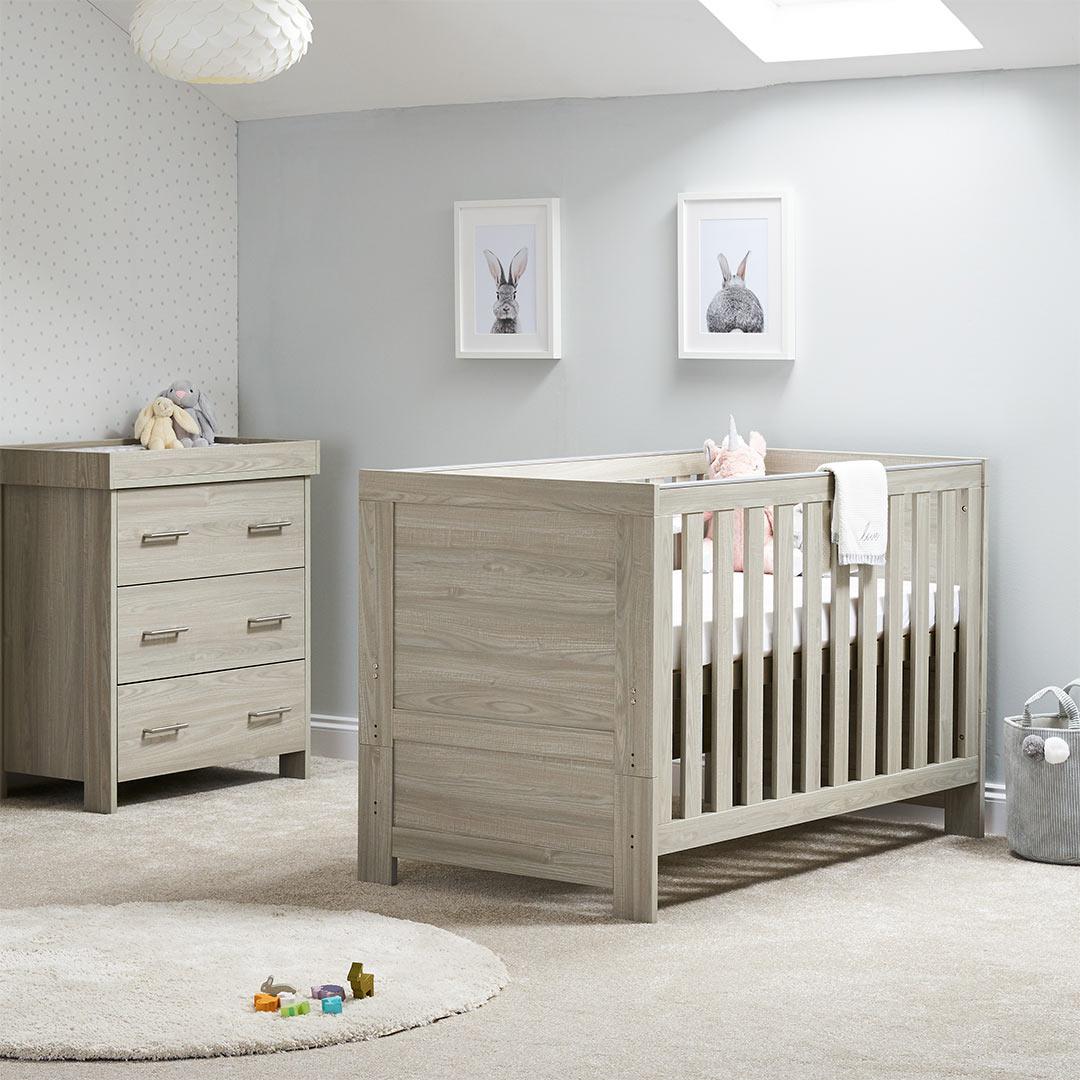 Obaby Nika 2 Piece Room Set - Grey Wash-Nursery Sets-Grey Wash-No Mattress | Natural Baby Shower