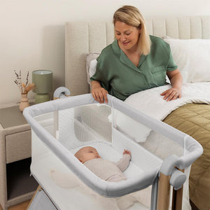 Obaby Cloud Bedside Crib - Grey-Bedside Cribs-Grey-Crib | Natural Baby Shower