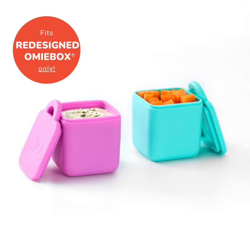 Omiebox - Bento Box Innenbehälter 2er-Set Pink/Türkis