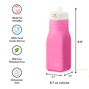 Omiebox - OmieBottle BPA-freie Silikon-Trinkflasche Rosa
