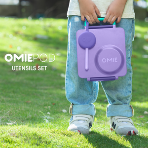 Omiebox - OmiePod Lila Silikon Gabel- und Löffelset