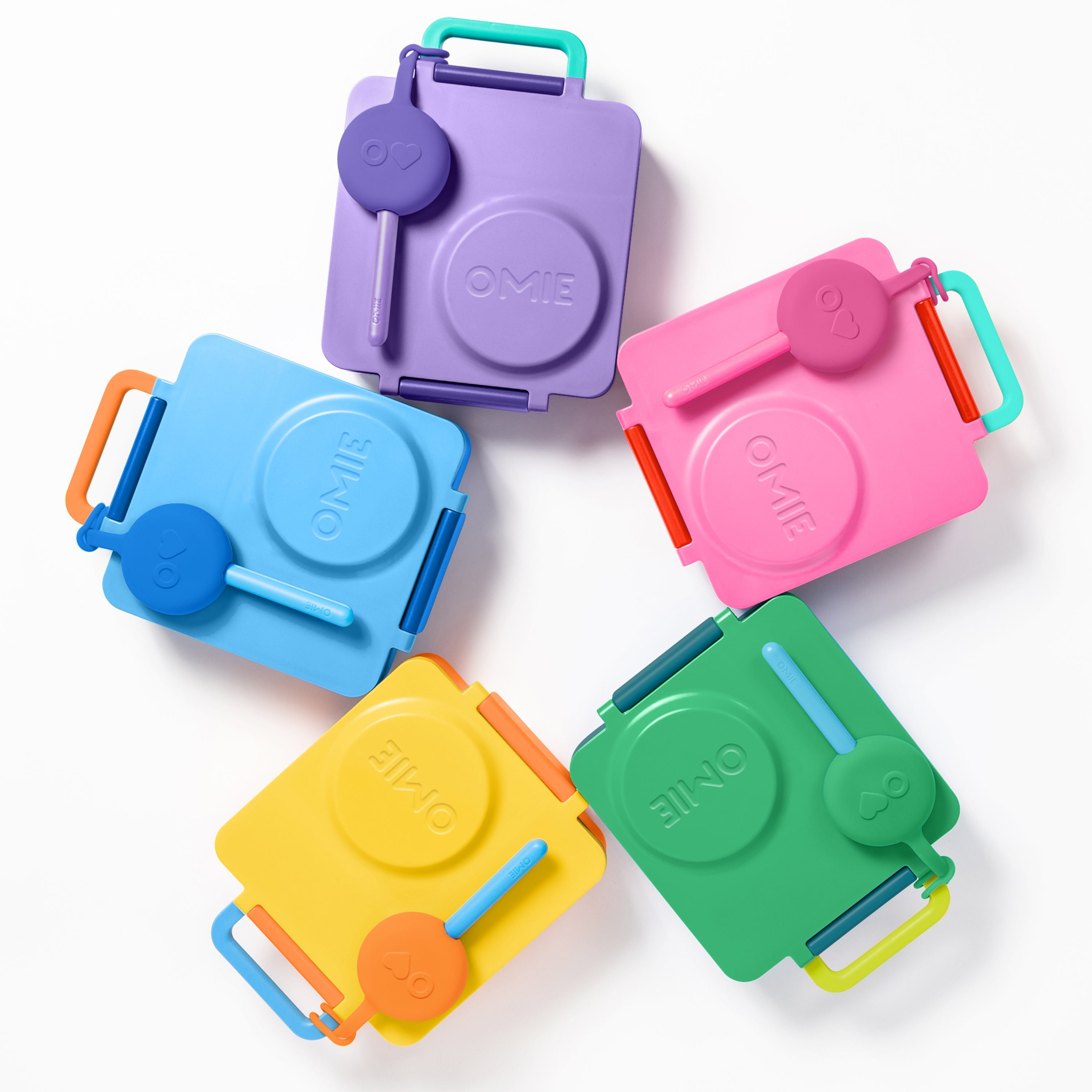 Omiebox - OmiePod Lila Silikon Çatal ve Kaşık Seti