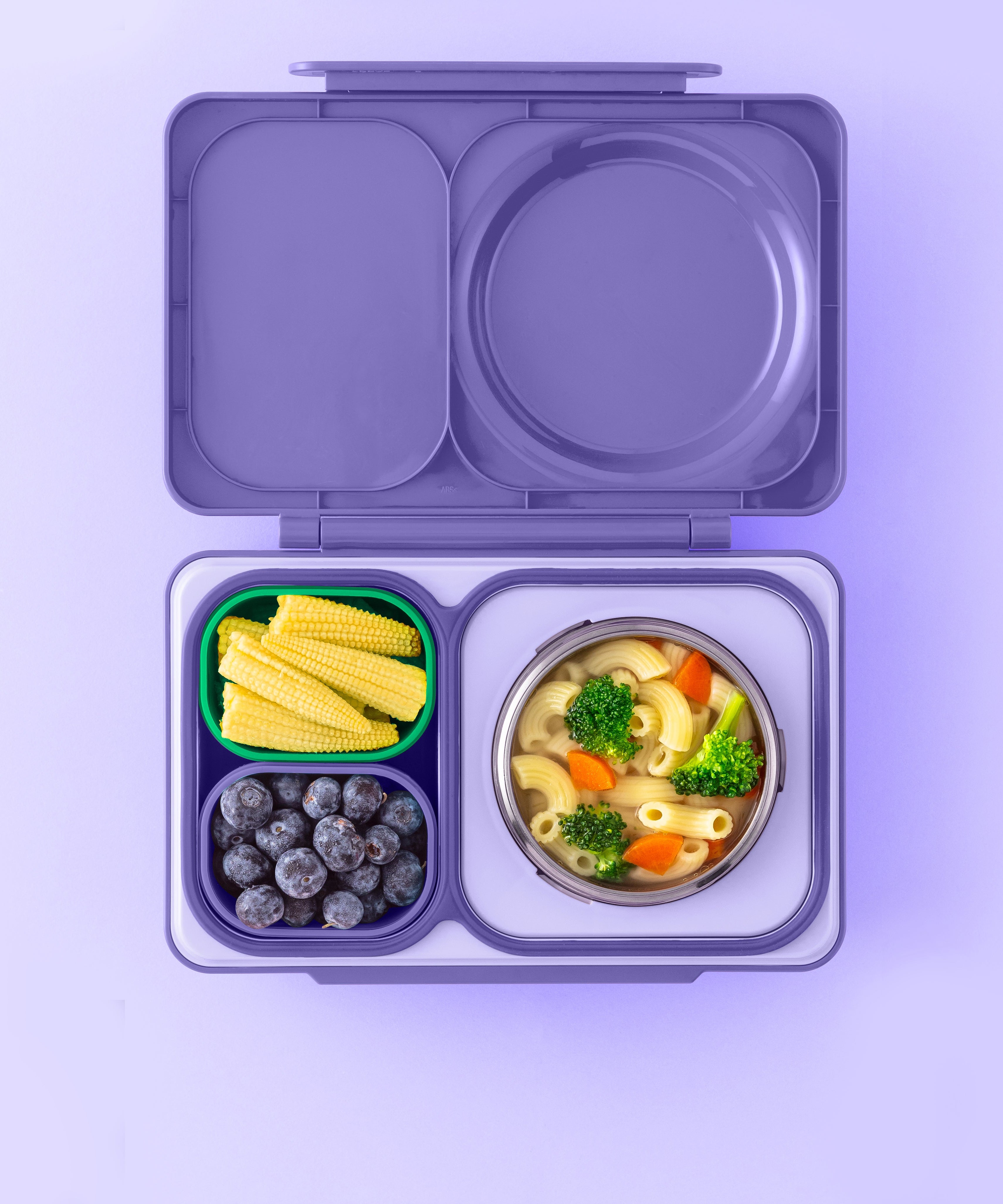 Omiebox - UP Bento Kutusu İç Bölme Kapları 2li Mor/Yeşil