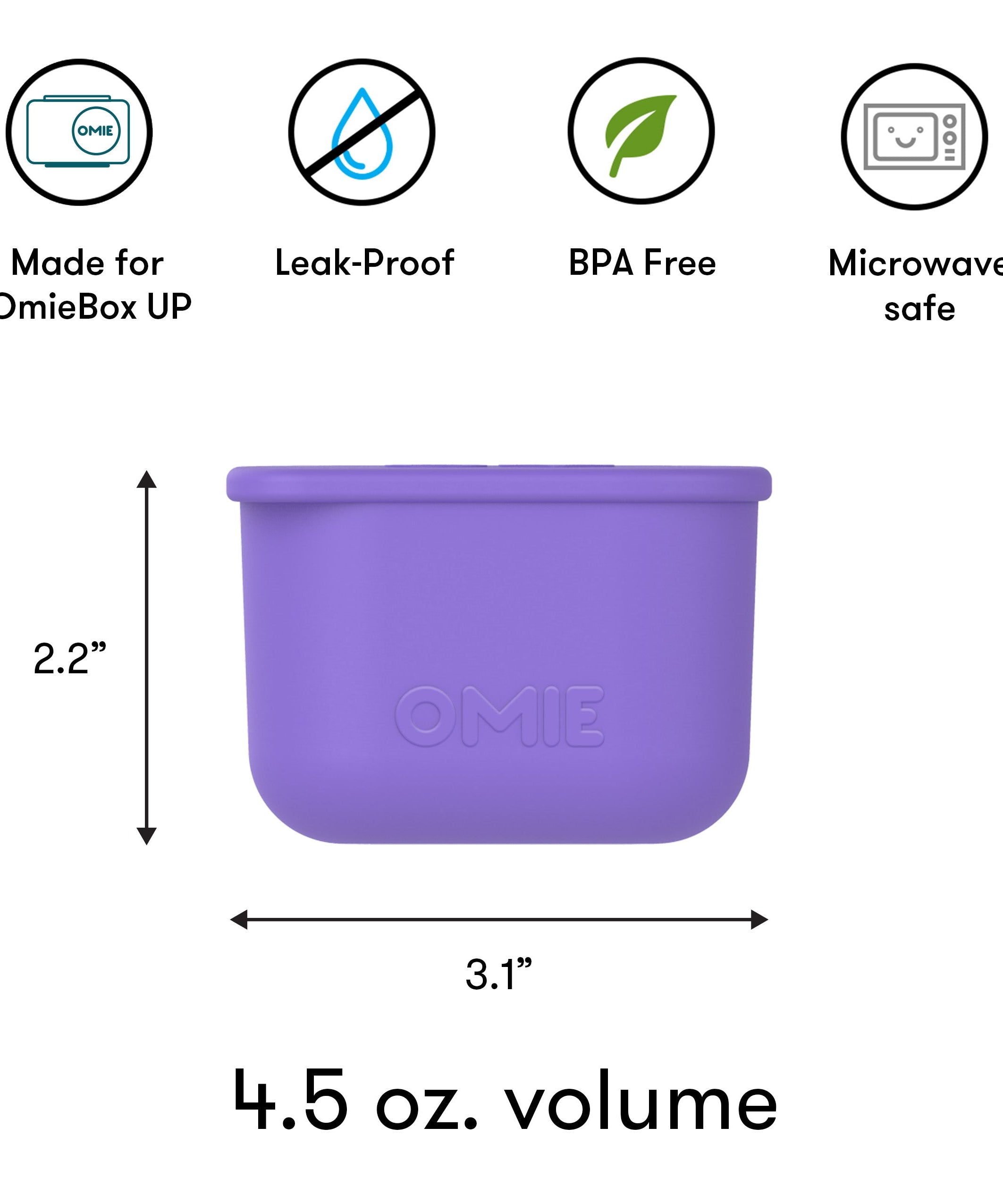 Omiebox - UP Bento Kutusu İç Bölme Kapları 2li Mor/Yeşil