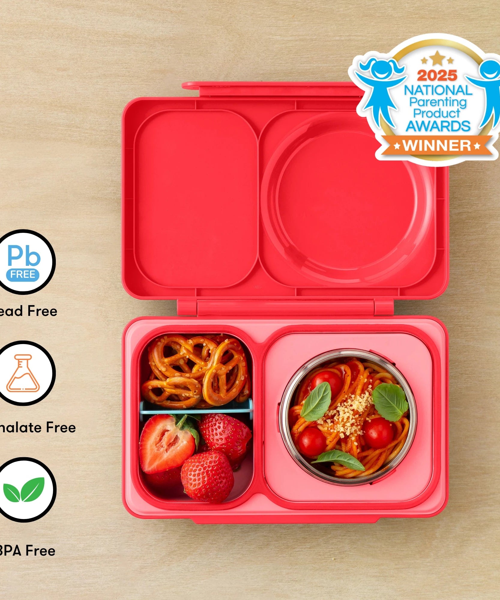 Omiebox - UP Isı Yalıtımlı 2. Nesil Kiraz Pembesi Bento Yemek Kutusu