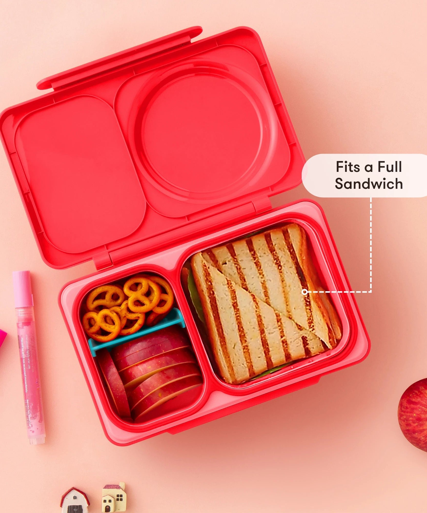 Omiebox - UP Isı Yalıtımlı 2. Nesil Kiraz Pembesi Bento Yemek Kutusu