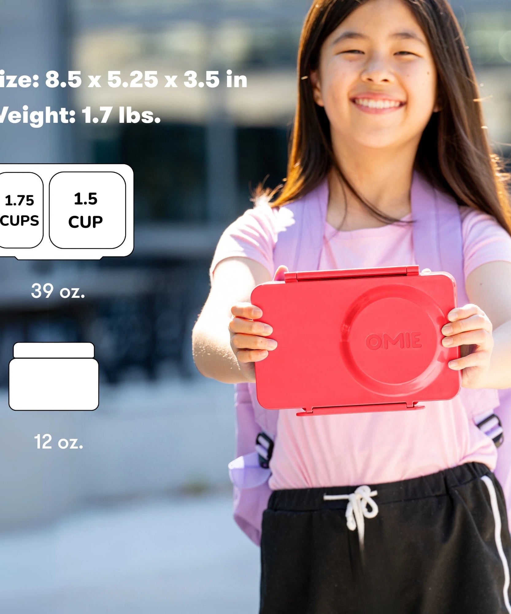 Omiebox - UP Isı Yalıtımlı 2. Nesil Kiraz Pembesi Bento Yemek Kutusu