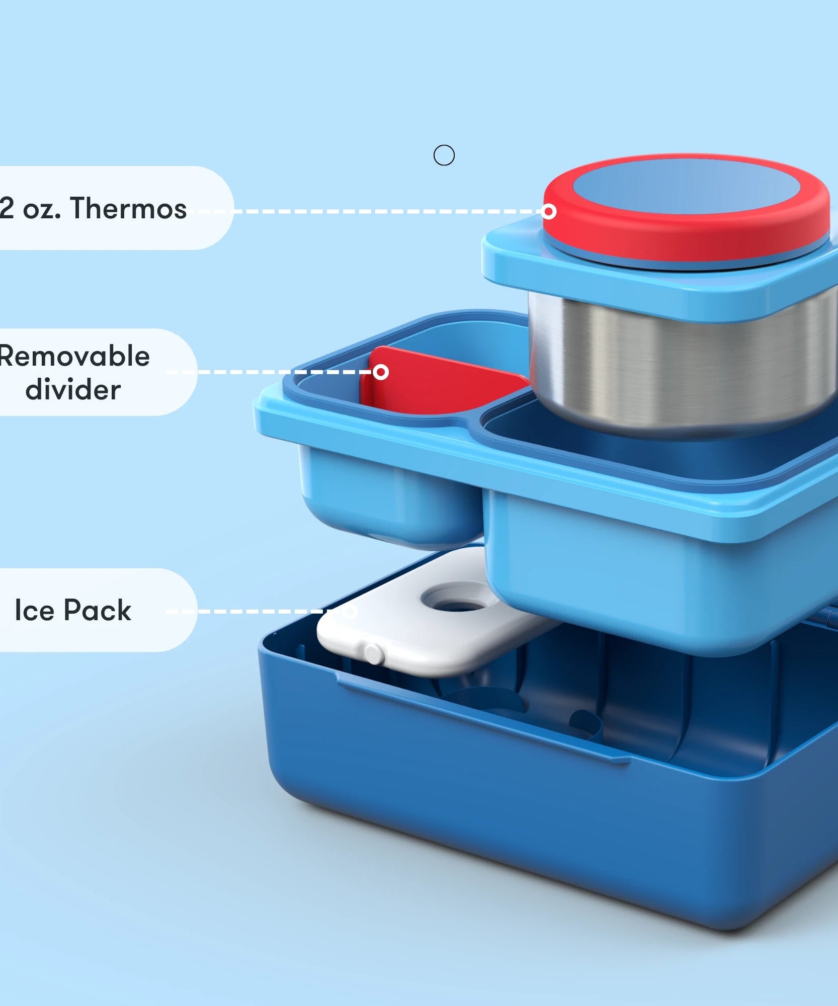 Omiebox - UP Isı Yalıtımlı 2. Nesil Kozmik Mavi Bento Yemek Kutusu