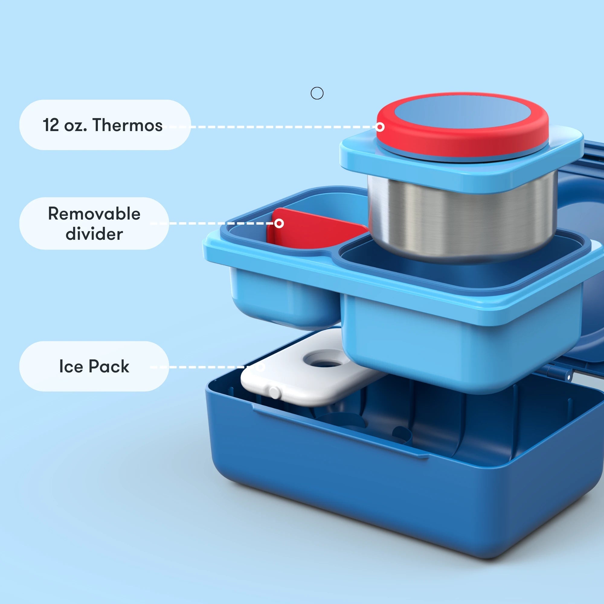 Omiebox - UP Isı Yalıtımlı 2. Nesil Kozmik Mavi Bento Yemek Kutusu