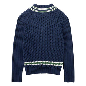 Lacoste - Kabelpullover aus Bio-Baumwolle | Marineblau