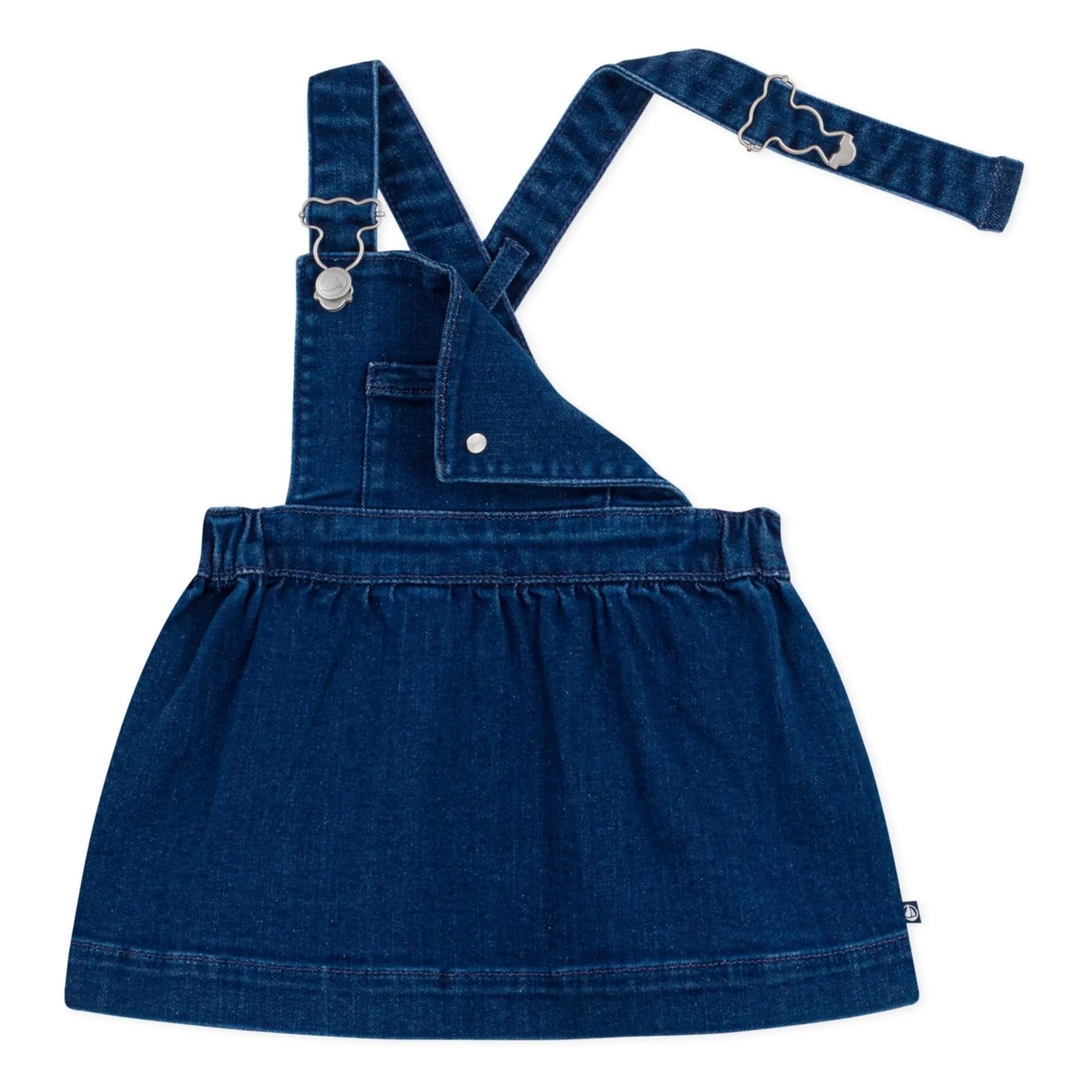 Petit Bateau - Trägerkleid aus Bio-Baumwoll-Denim | Blau