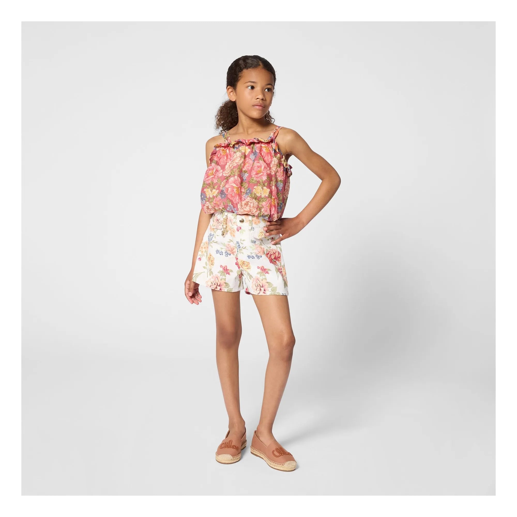 Chloé - Shorts mit Blumenmuster aus Bio-Baumwolle | Rosa