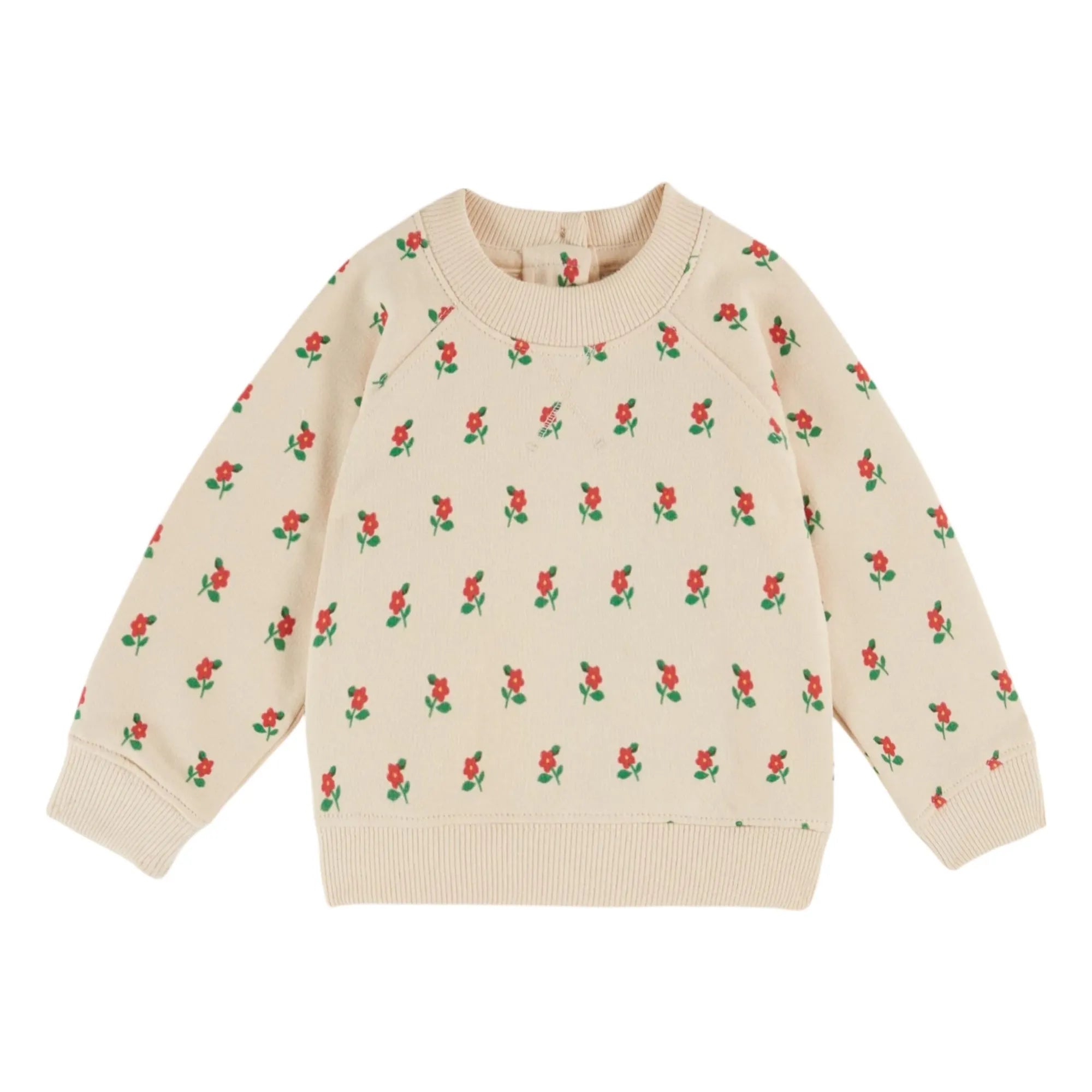 Emile et Ida - Bio-Baumwoll-Sweatshirt mit Blumenmuster | Ecru