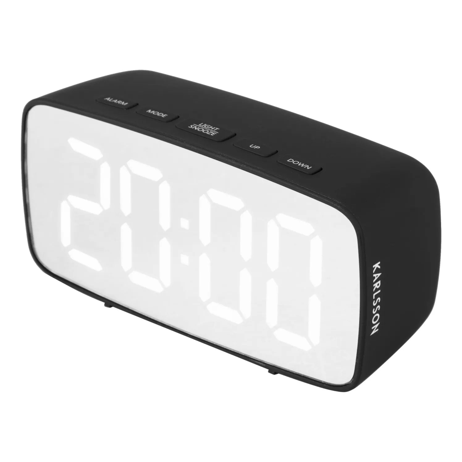 Present Time - Ovale LED-Alarmlampe Silber | Schwarz