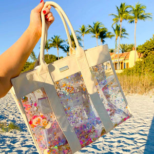 Gepackte Party – Konfetti-Strand- und Umhängetasche
