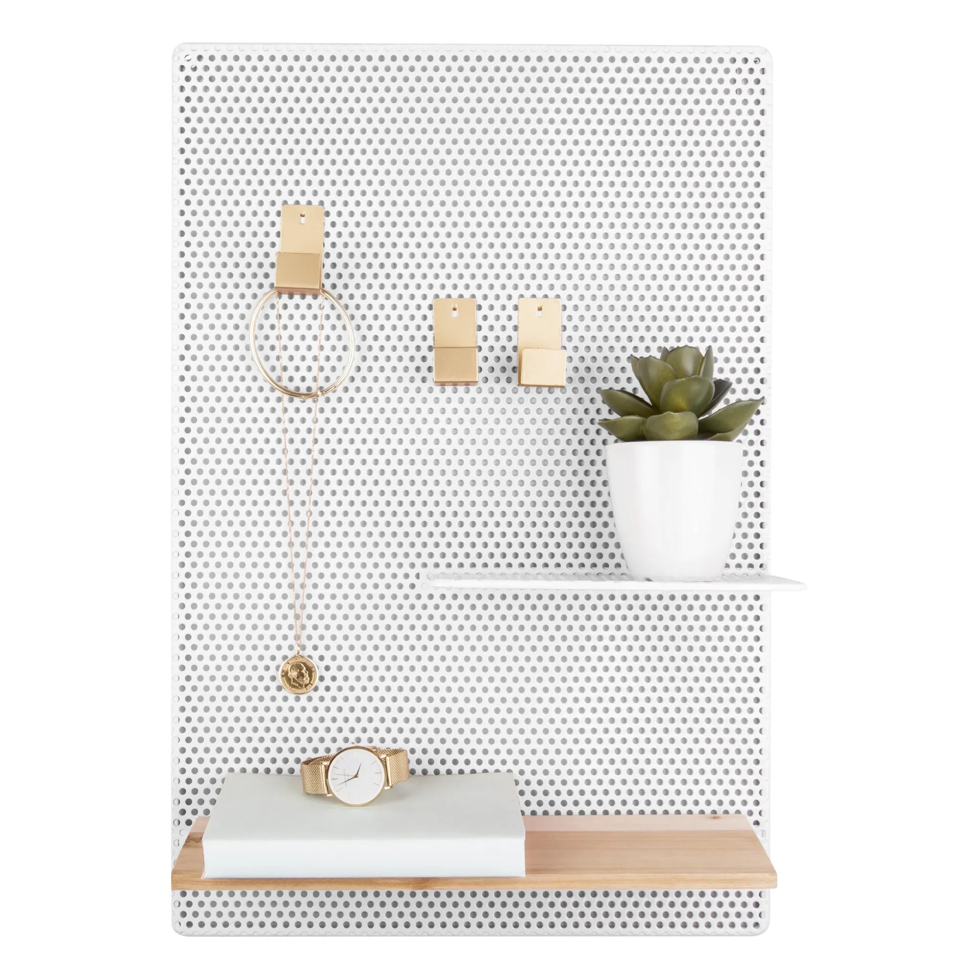 Present Time - Lochblech-Memotafel | Weiß