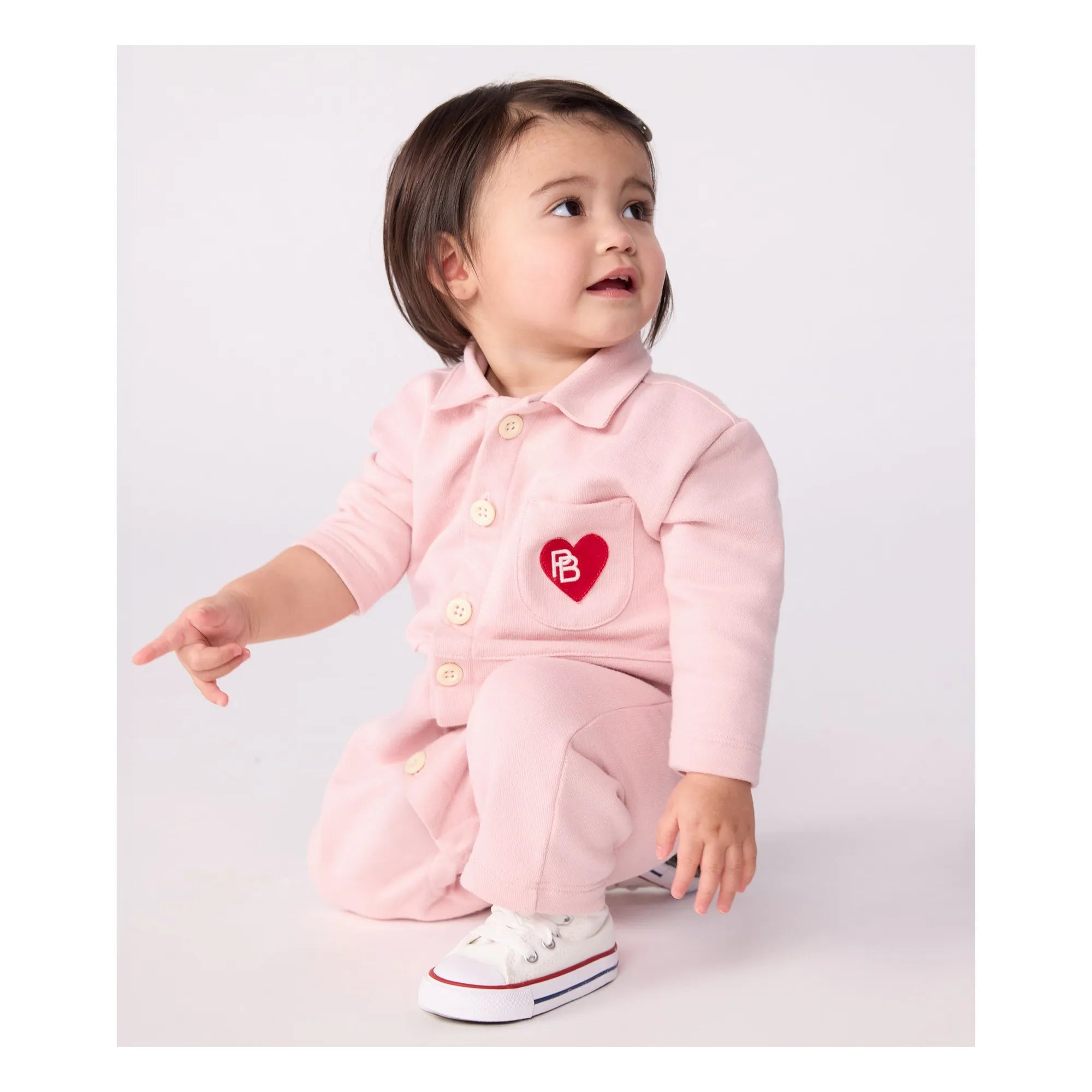 Petit Bateau - Strampler "Pompist Heart" aus Bio-Baumwolle | Pink