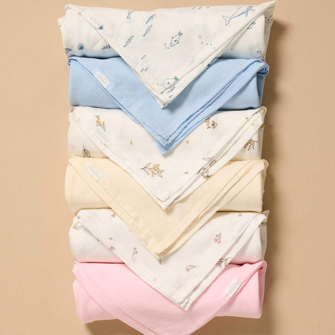 Purebaby Muslin Wrap 2 Pack - Pale Blue Nautical-Muslin Wraps-Pale Blue Nautical-One Size | Natural Baby Shower