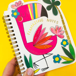 Rachel Ellen - Flamingo Notizbuch mit Spiralbindung