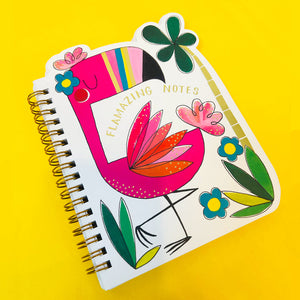 Rachel Ellen - Flamingo Notizbuch mit Spiralbindung