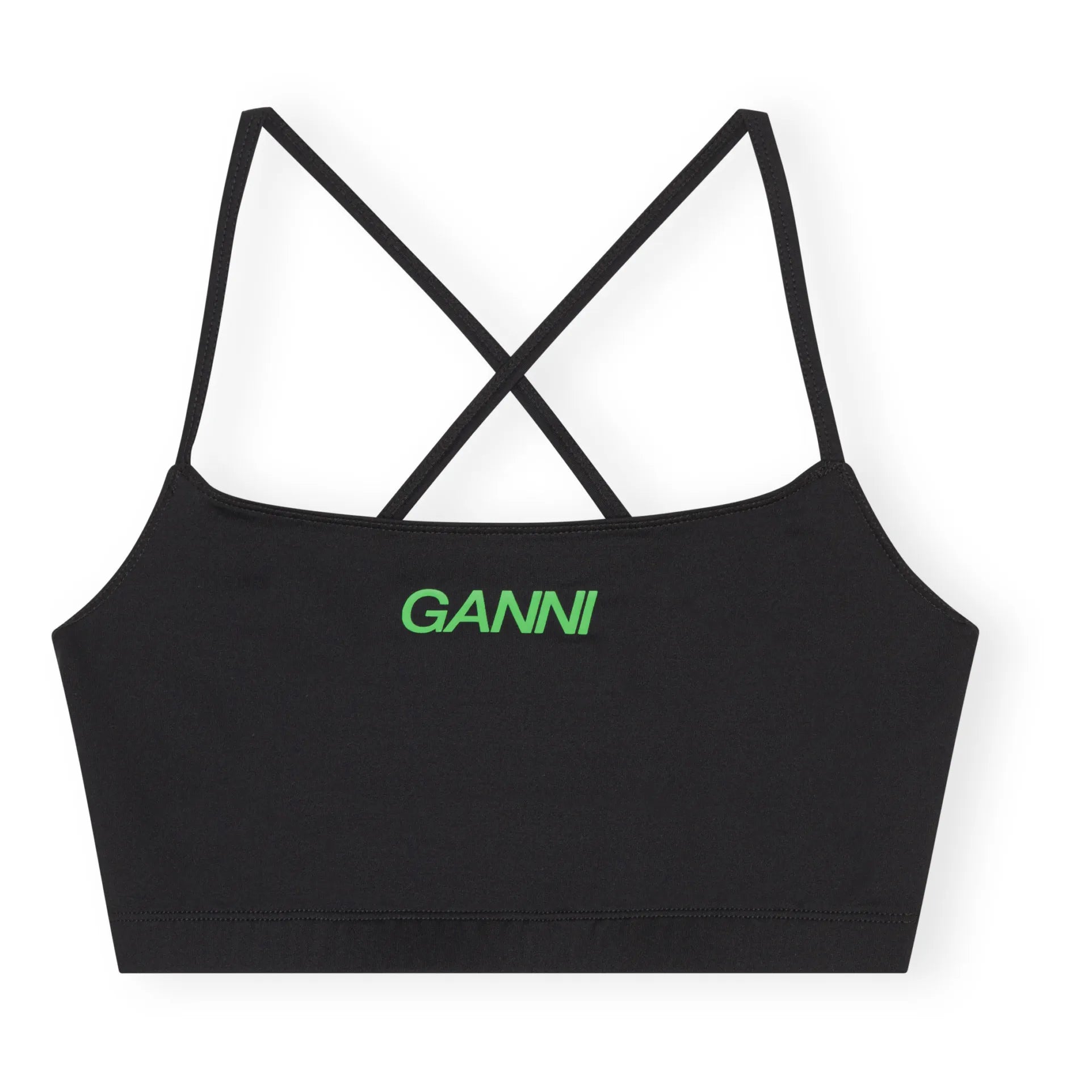 Ganni - Sport-BH aus recyceltem Material | Schwarz