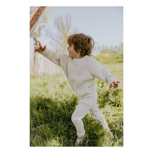 Yuki - Leggings aus Bio-Baumwolle mit Rippenmuster | Heather White