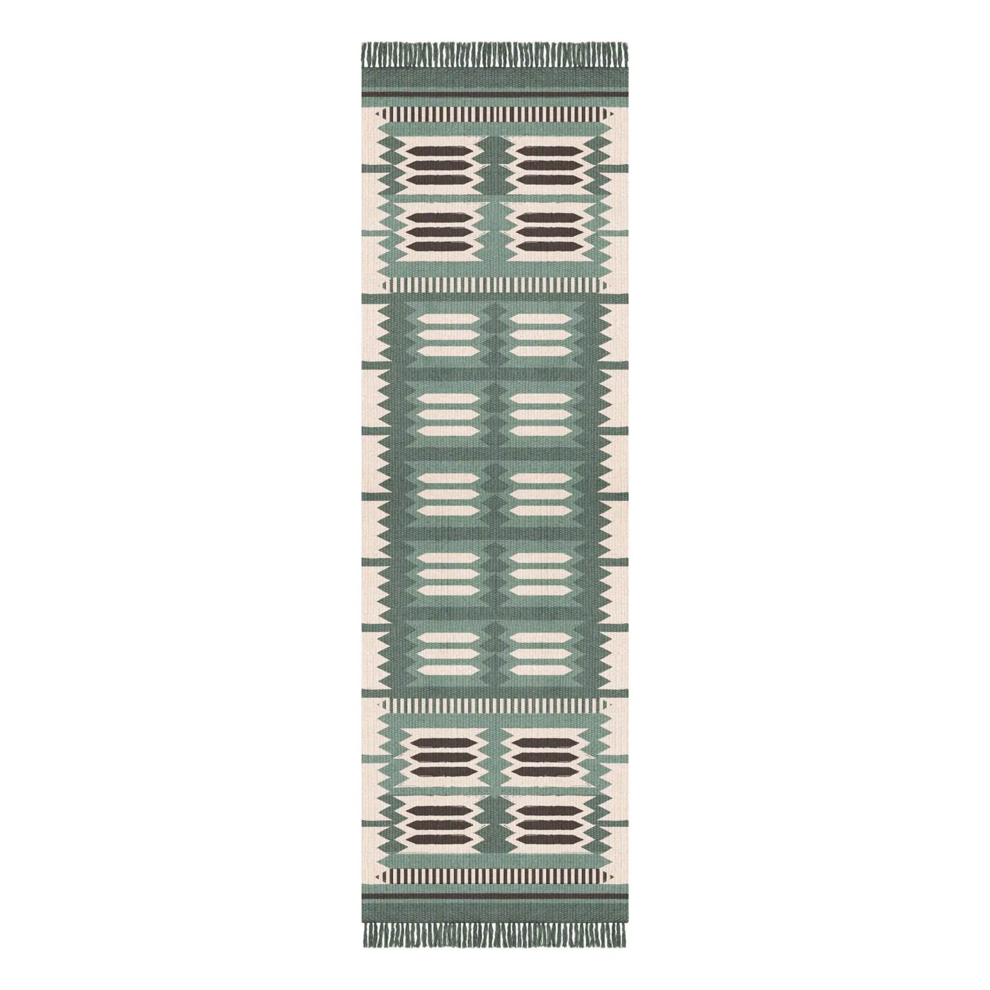 Layered - Röllakan Hilma Wollflur Teppich | Grün