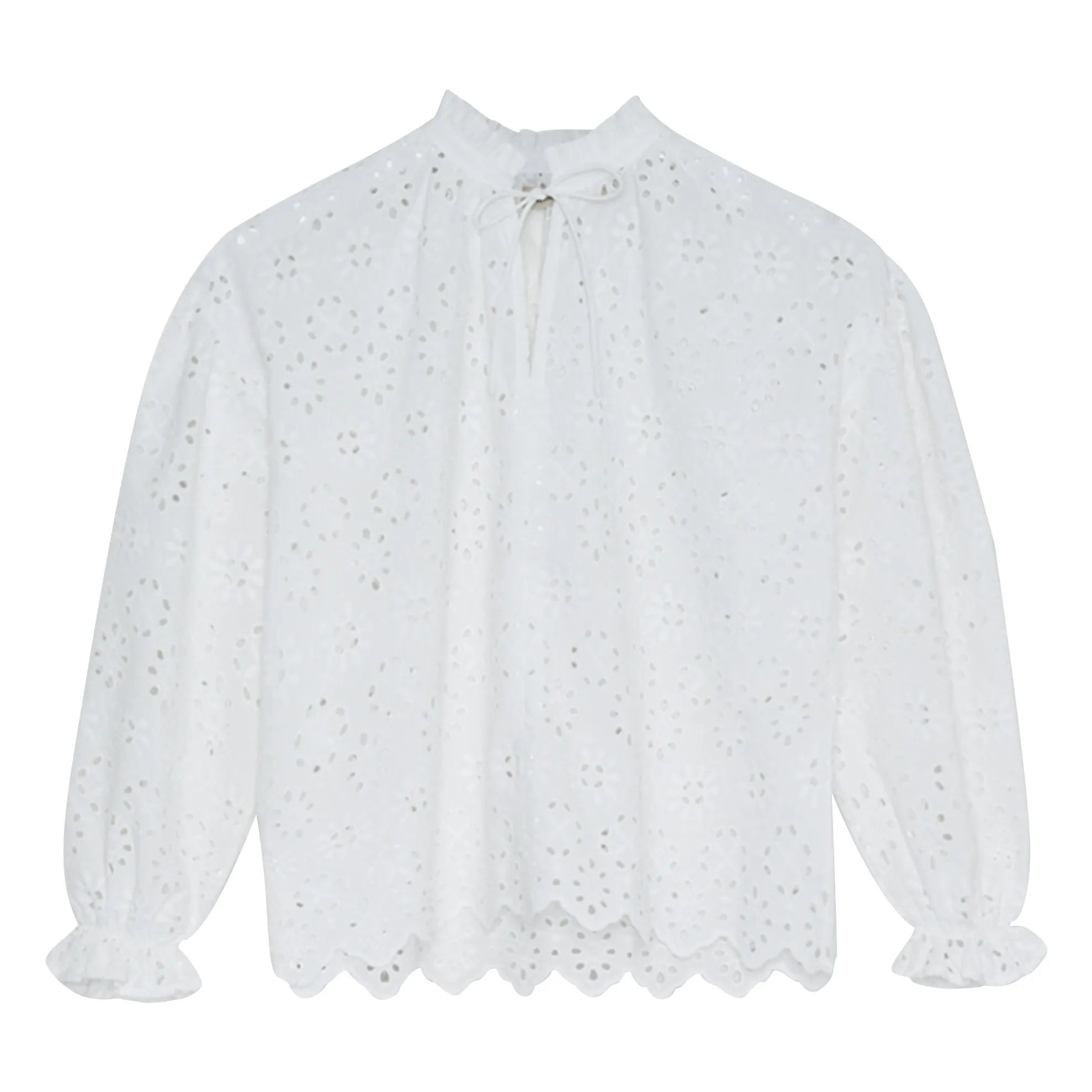 the new society - Sakura Englisch Bestickte Bluse | Weiß