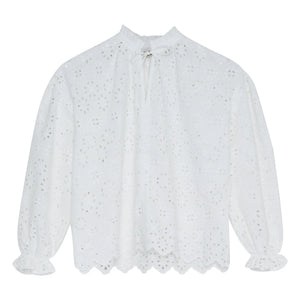 the new society - Sakura Englisch Bestickte Bluse | Weiß