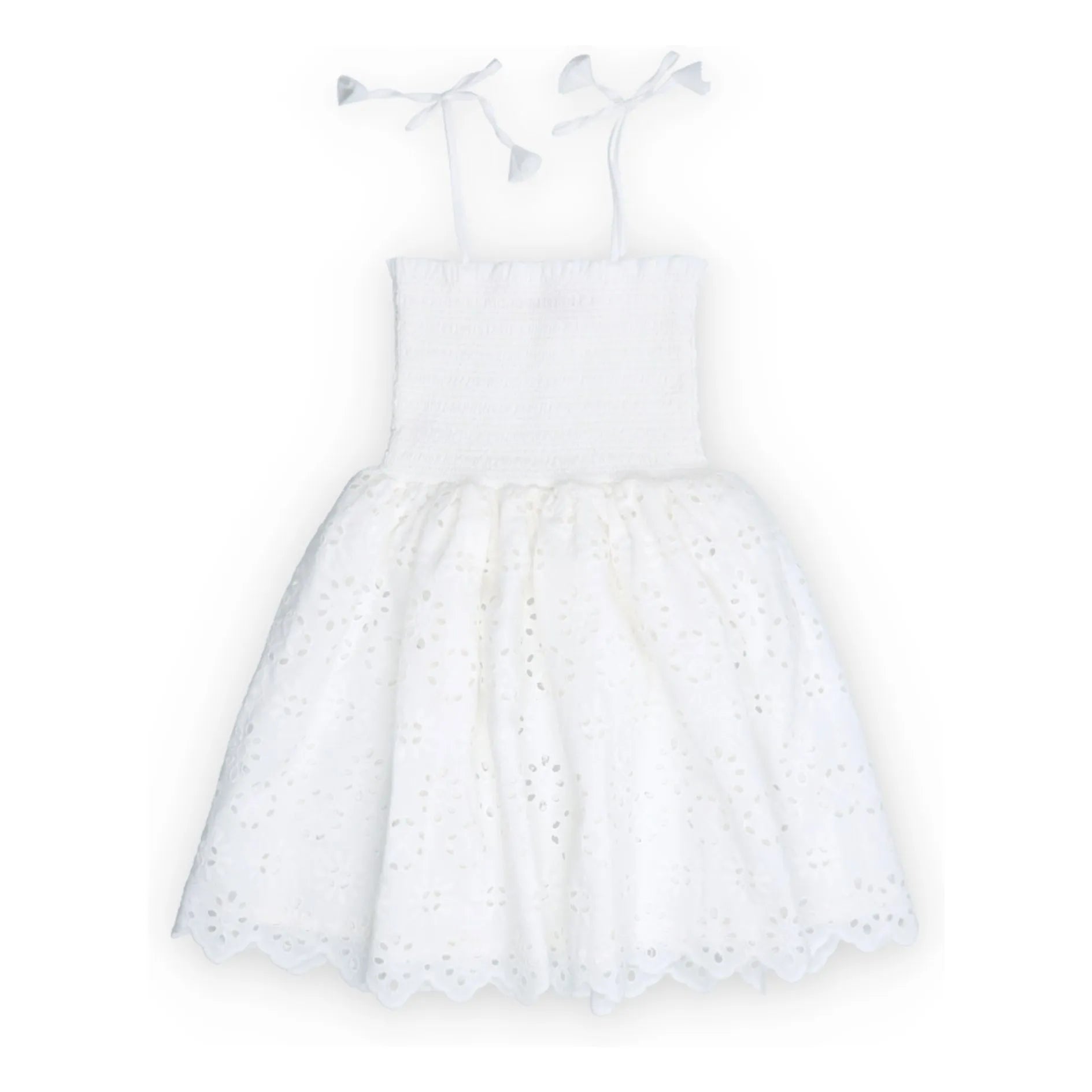 the new society - Sakura besticktes englisches Kleid | Weiß