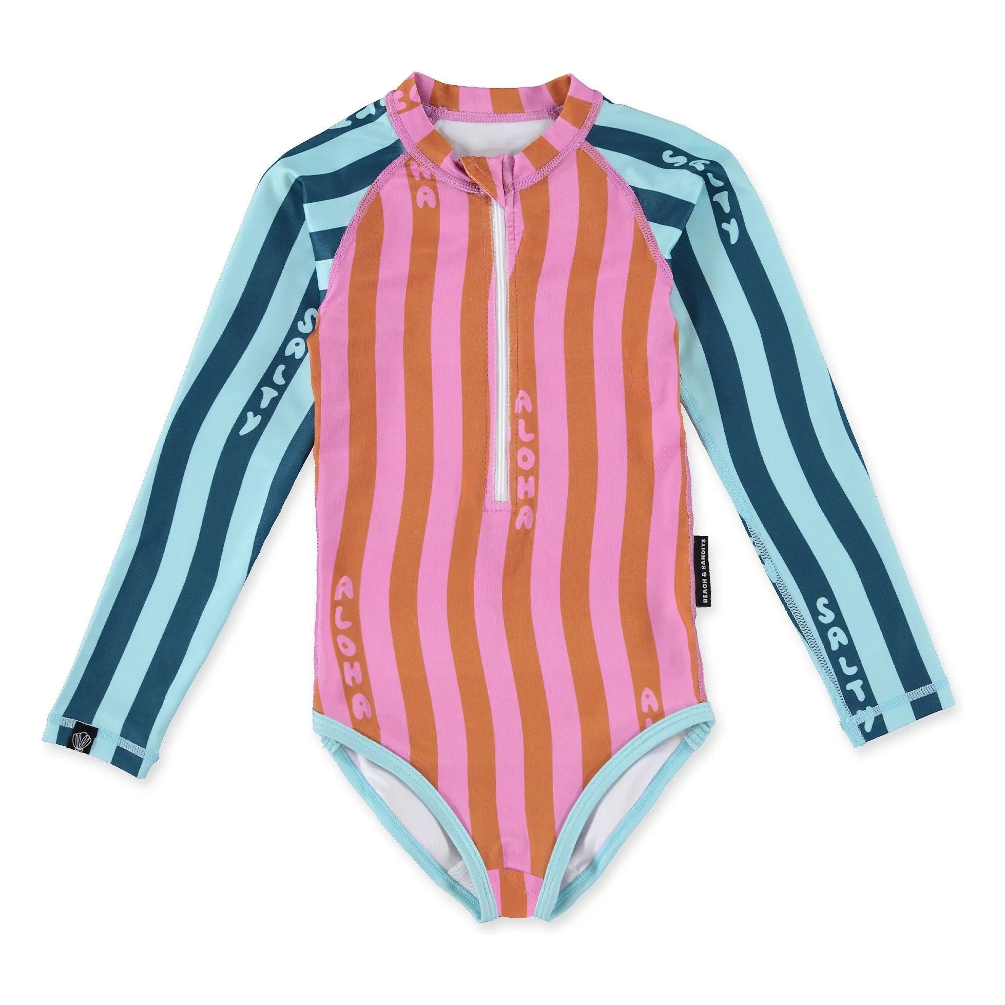Beach & Bandits - Salty Stripes Anti-UV-Badeanzug aus recycelten Fasern | Marineblau