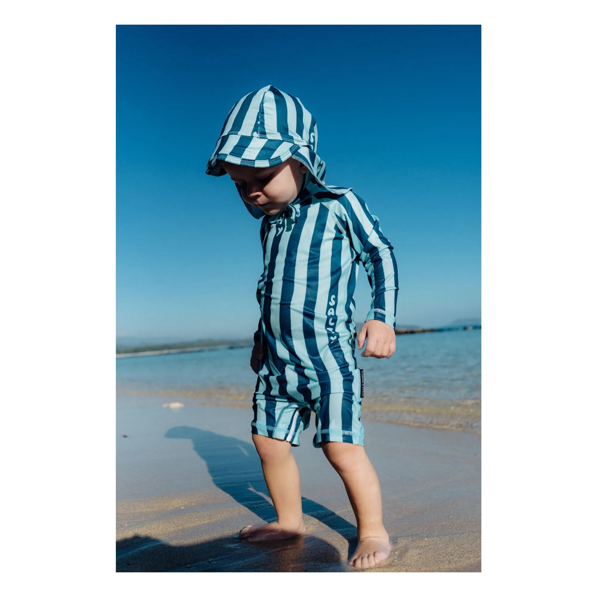 Beach & Bandits - Salty Stripes Recycelte Faser UV-Schutz-Overall | Marineblau