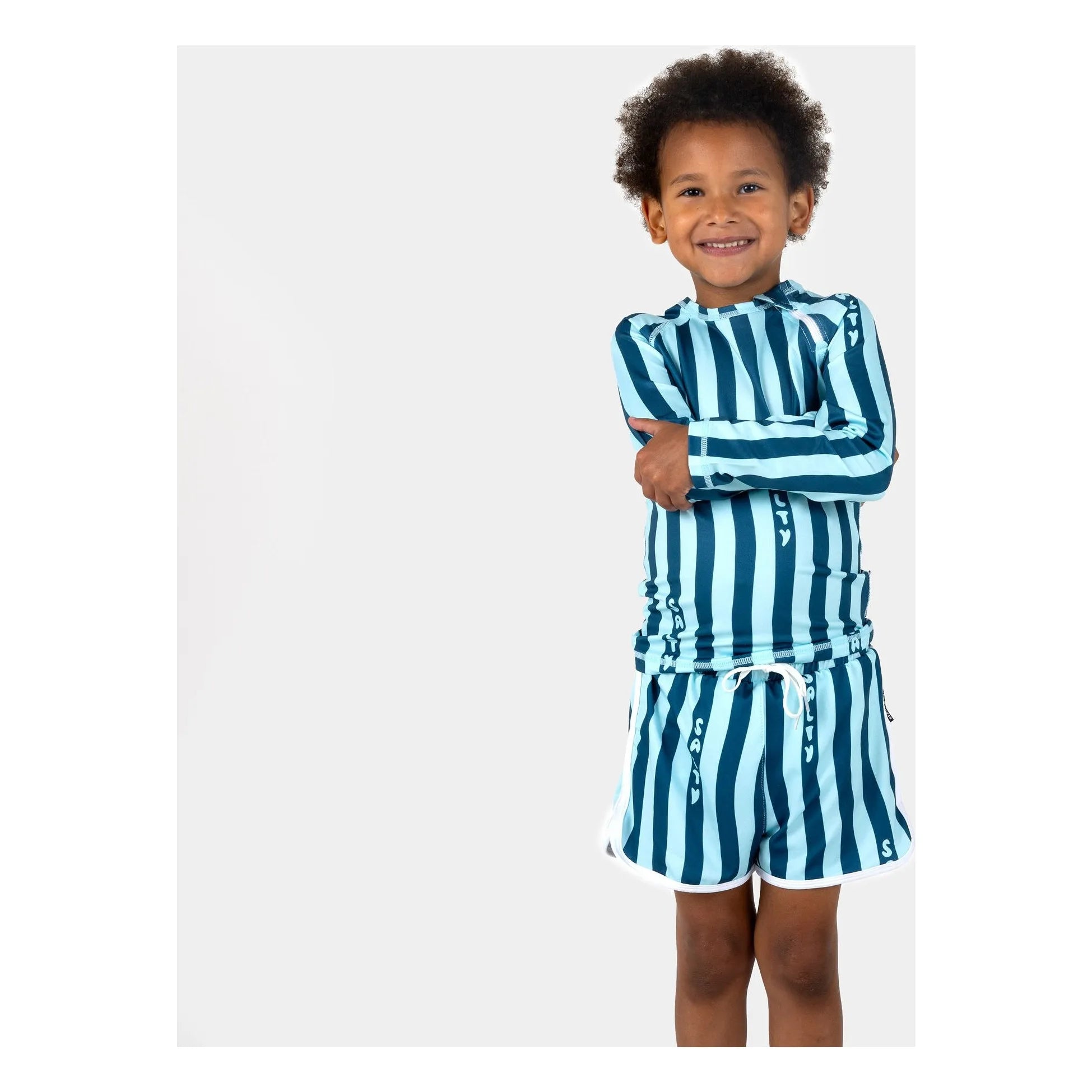 Beach & Bandits - Salty Stripes Trunk UV-Schutz Badeshorts Recycelte Fasern | Marineblau