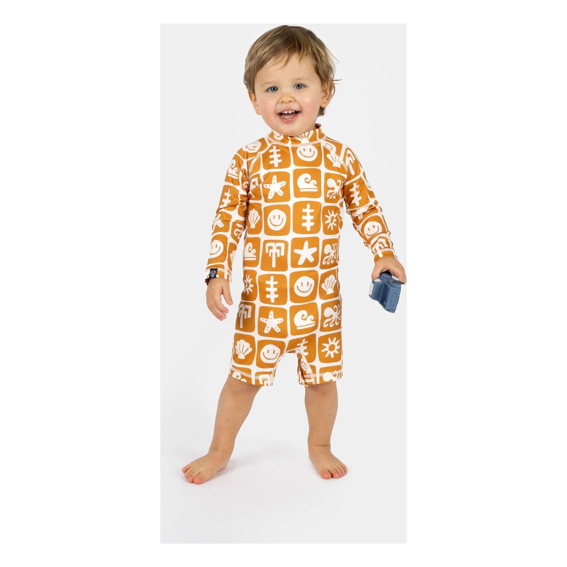 Beach & Bandits - Sea Smiley Recycelter Faser UV-Schutz-Overall | Ziegelrot