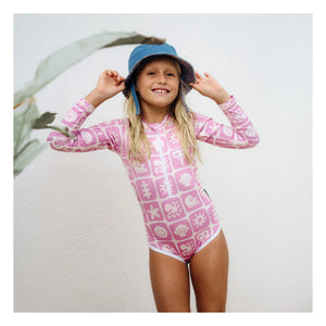 Beach & Bandits - Sea Smiley UV-Schutz Badeanzug aus recycelten Fasern | Rosa
