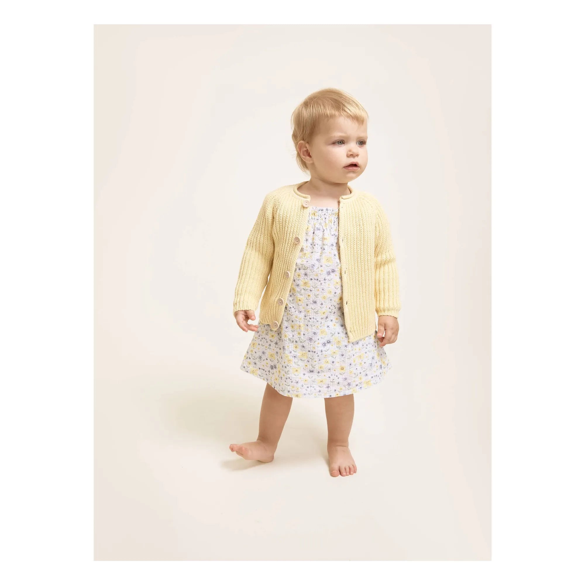 Búho - Seersucker-Kleid mit Blumenmuster | Hellblau