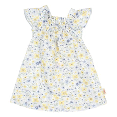 Búho - Seersucker-Kleid mit Blumenmuster | Hellblau