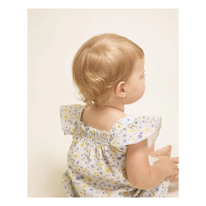Búho - Seersucker-Kleid mit Blumenmuster | Hellblau