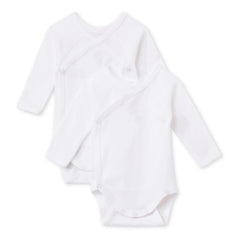 Petit Bateau – 2-teiliges Baby-Langarmbody-Set aus Bio-Baumwolle | Weiß