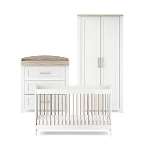 Silver Cross Valencia 3 Piece Nursery Set (Cot Bed, Dresser & Wardrobe) - Ash White-Nursery Sets-Ash White-No Mattress | Natural Baby Shower