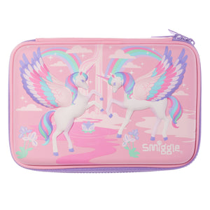 Smiggle – 3D-geprägtes Hardtop-Federmäppchen mit rosa Einhörnern