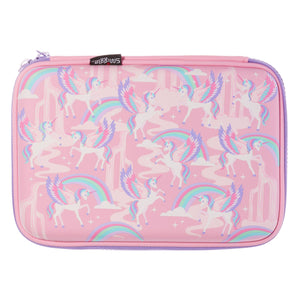 Smiggle – 3D-geprägtes Hardtop-Federmäppchen mit rosa Einhörnern