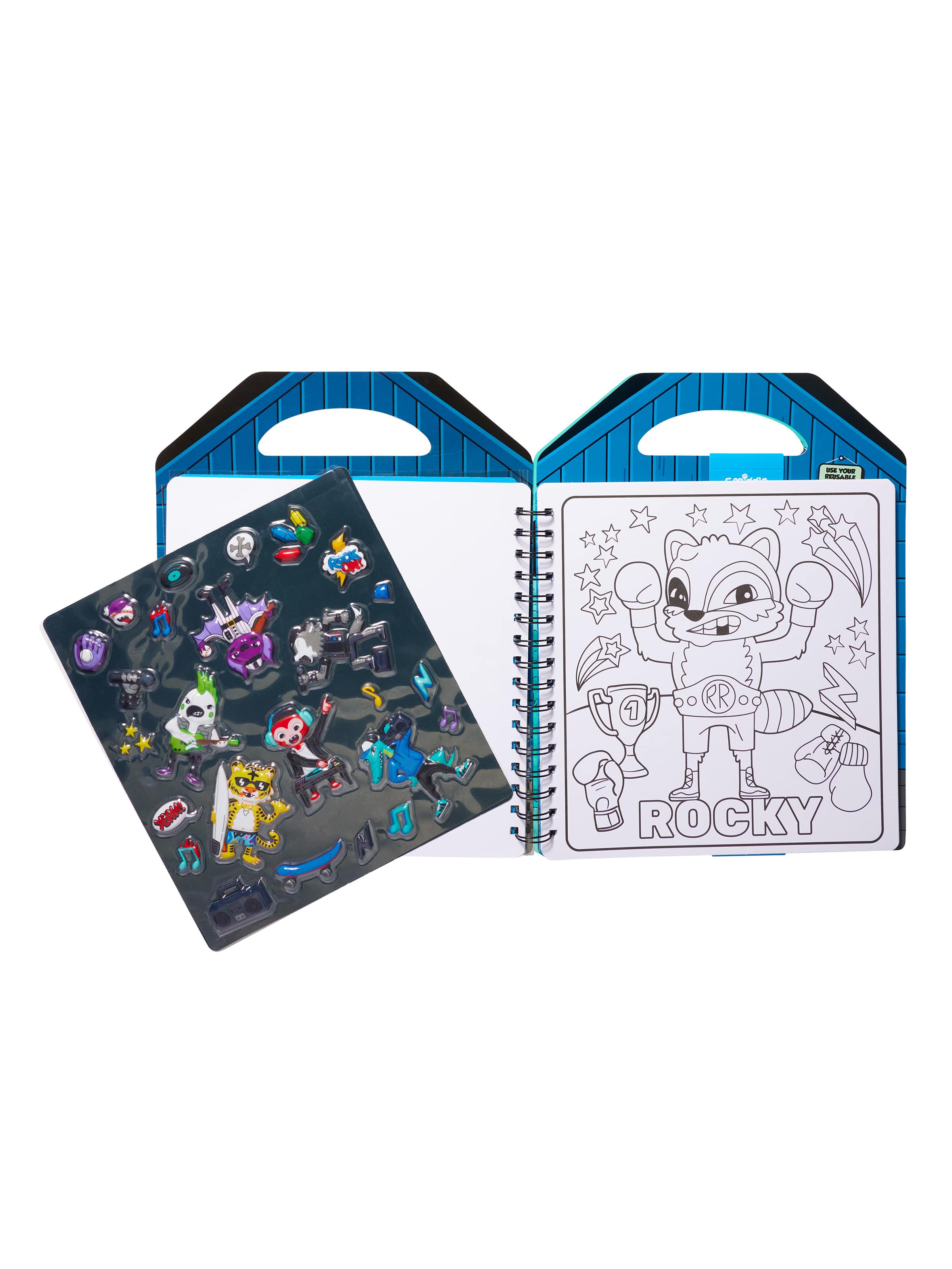 Smiggle - Besties Yeniden Kullanılabilir Çıkartmalı Boyama Kitabı - Dinossi