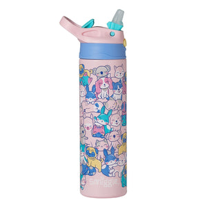 Smiggle – Better Togerher Edelstahl-Flasche mit 520 ml und Strohhalm