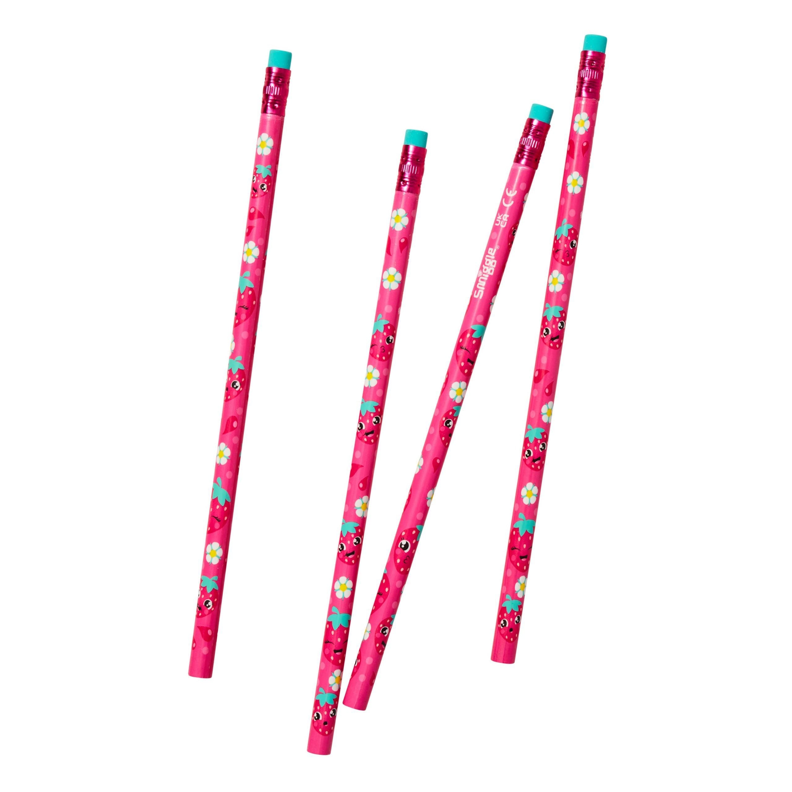 Smiggle - Çilek Kokulu Kalem 4lü Paket - Dinossi