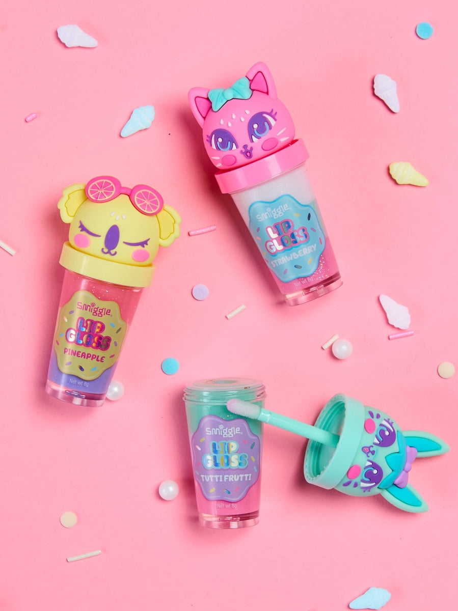 Smiggle – Lippenbalsam und -gloss mit Erdbeergeschmack für Kinder