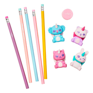 Smiggle – Cutie Corns Fun Bleistift- und Radiergummi-Set