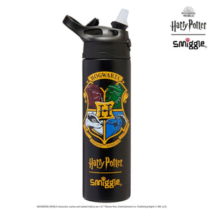 Smiggle – Harry Potter 520 ml Stahlflasche mit automatischem Strohhalm
